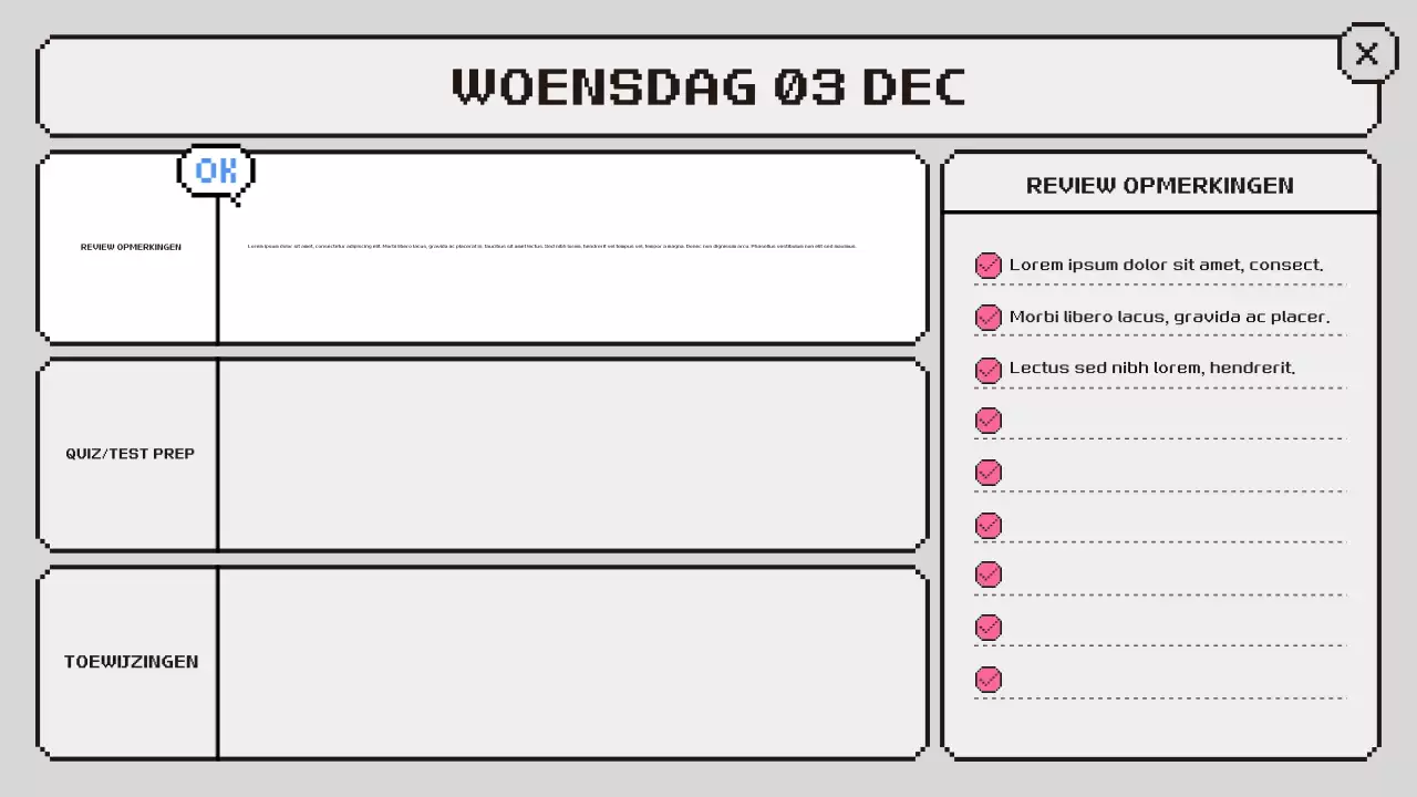 roze retro klasagenda