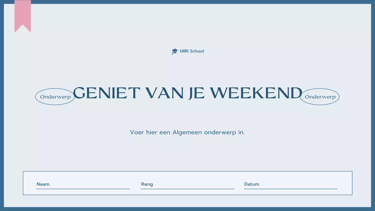 blauwe eenvoudige klasagenda