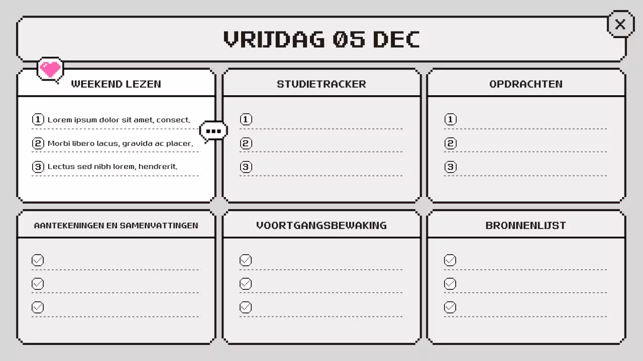 roze retro klasagenda