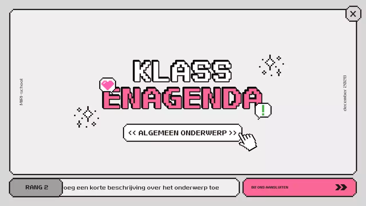 roze retro klasagenda