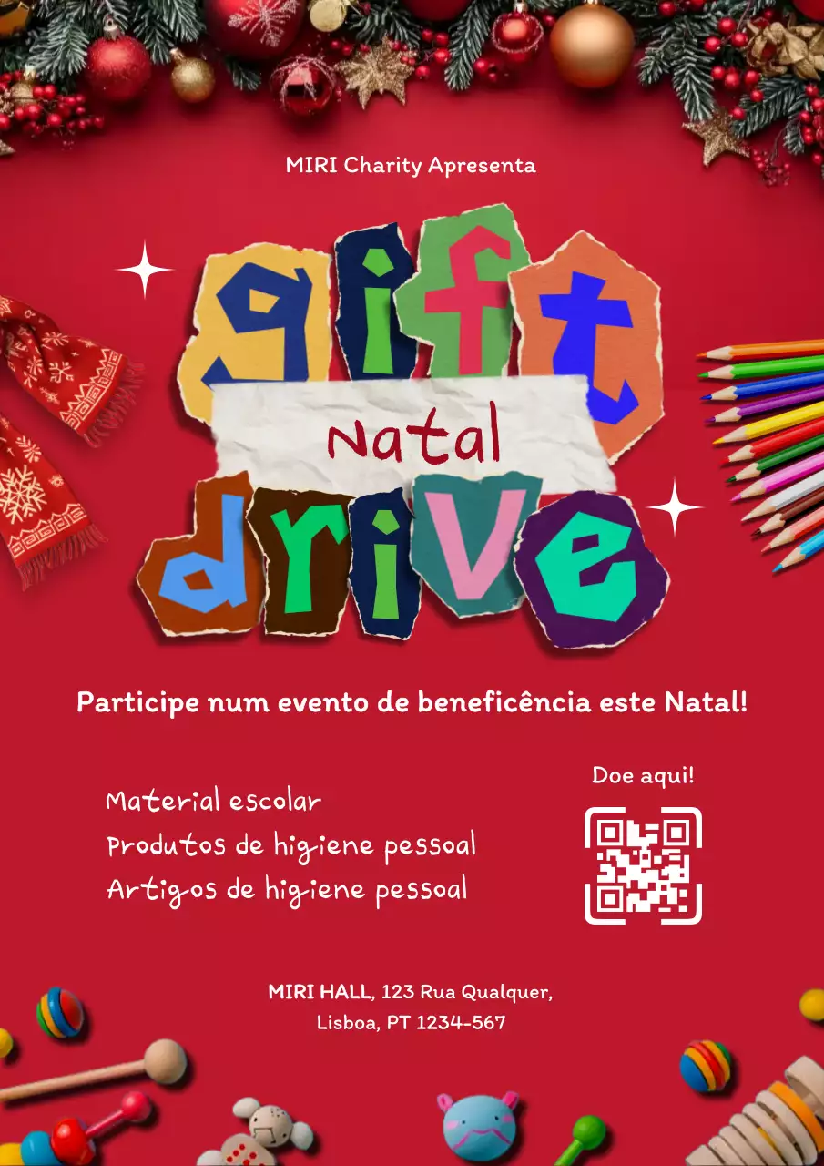 anúncio da campanha de beneficência red festive