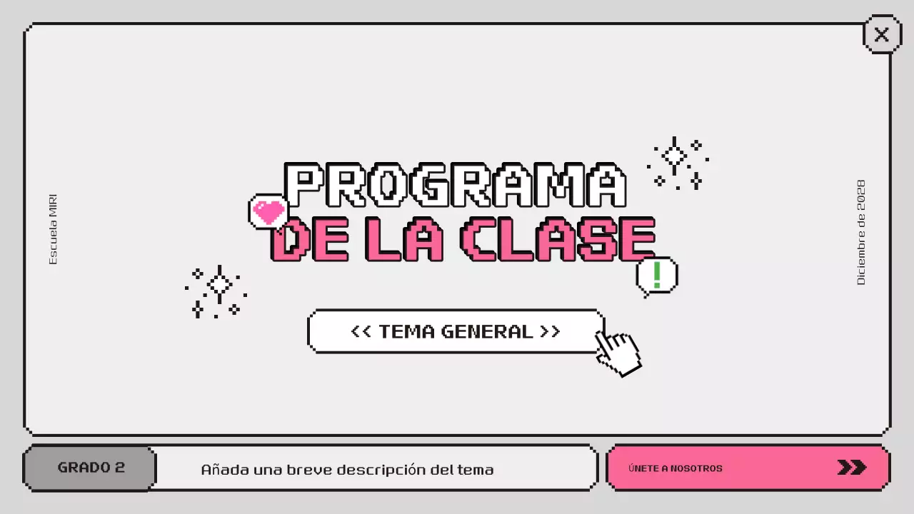 agenda de clase retro rosa