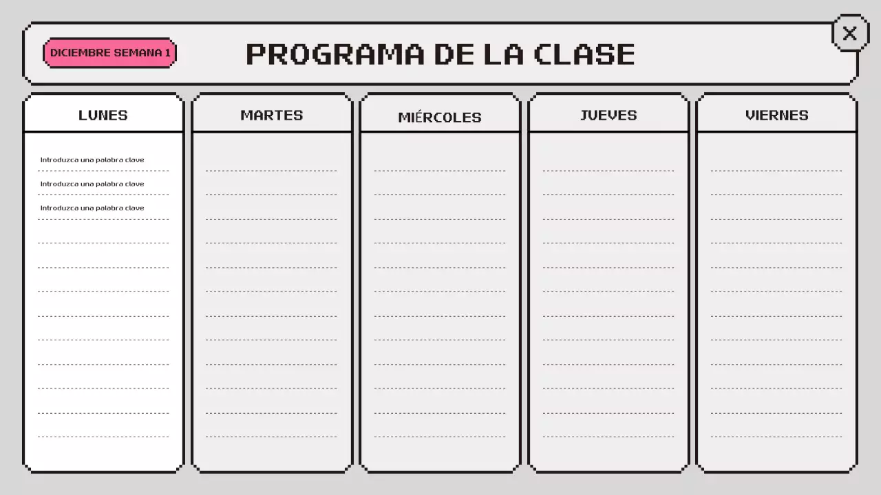 agenda de clase retro rosa