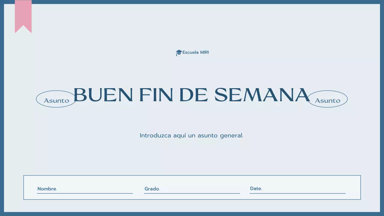 agenda de clase blue simple