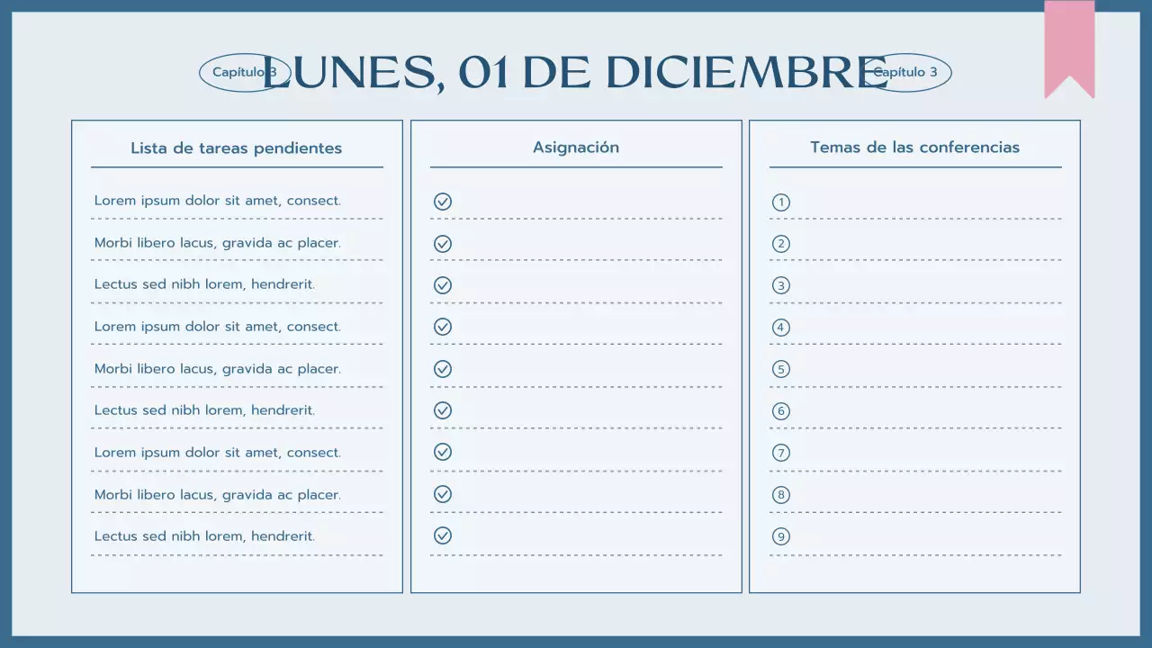 agenda de clase blue simple
