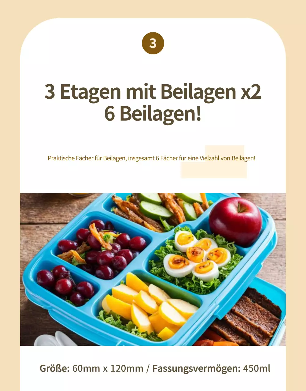 Beige moderne Lunchbox Anzeige