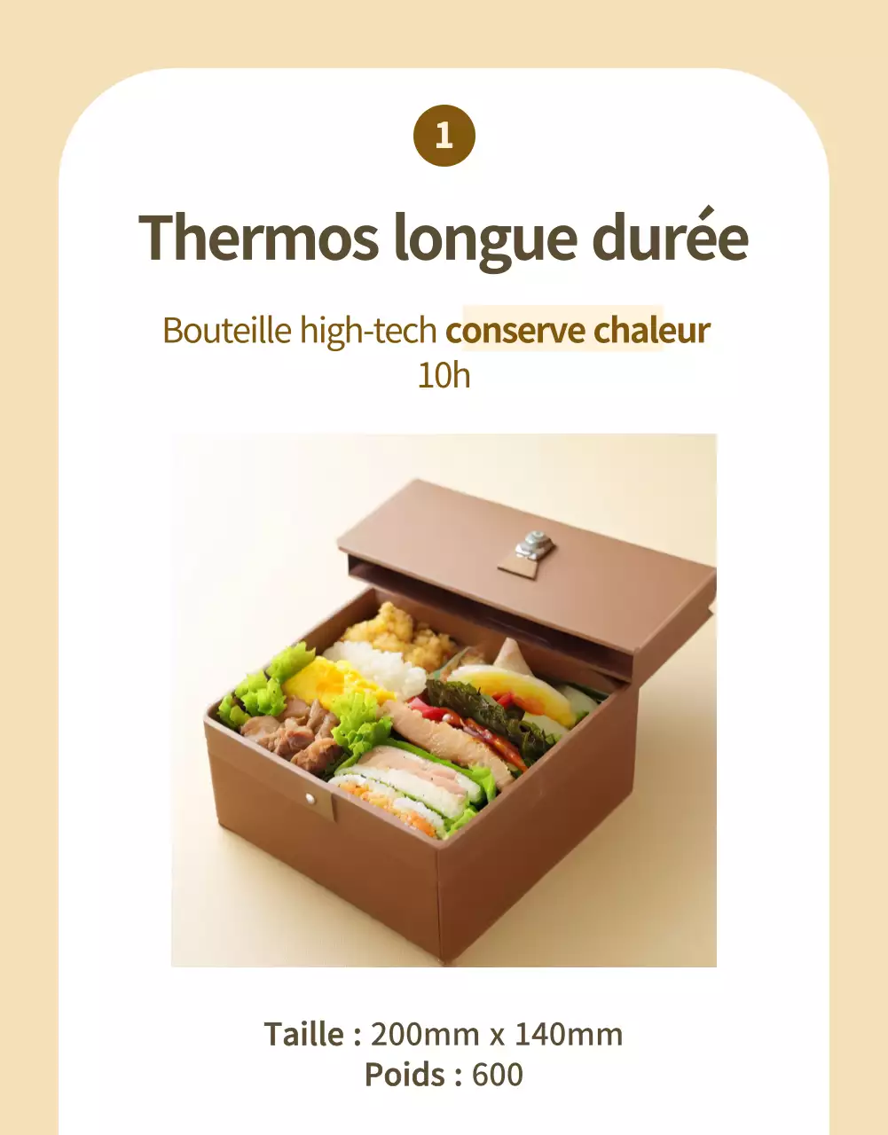 Publicité pour une boîte à lunch moderne beige