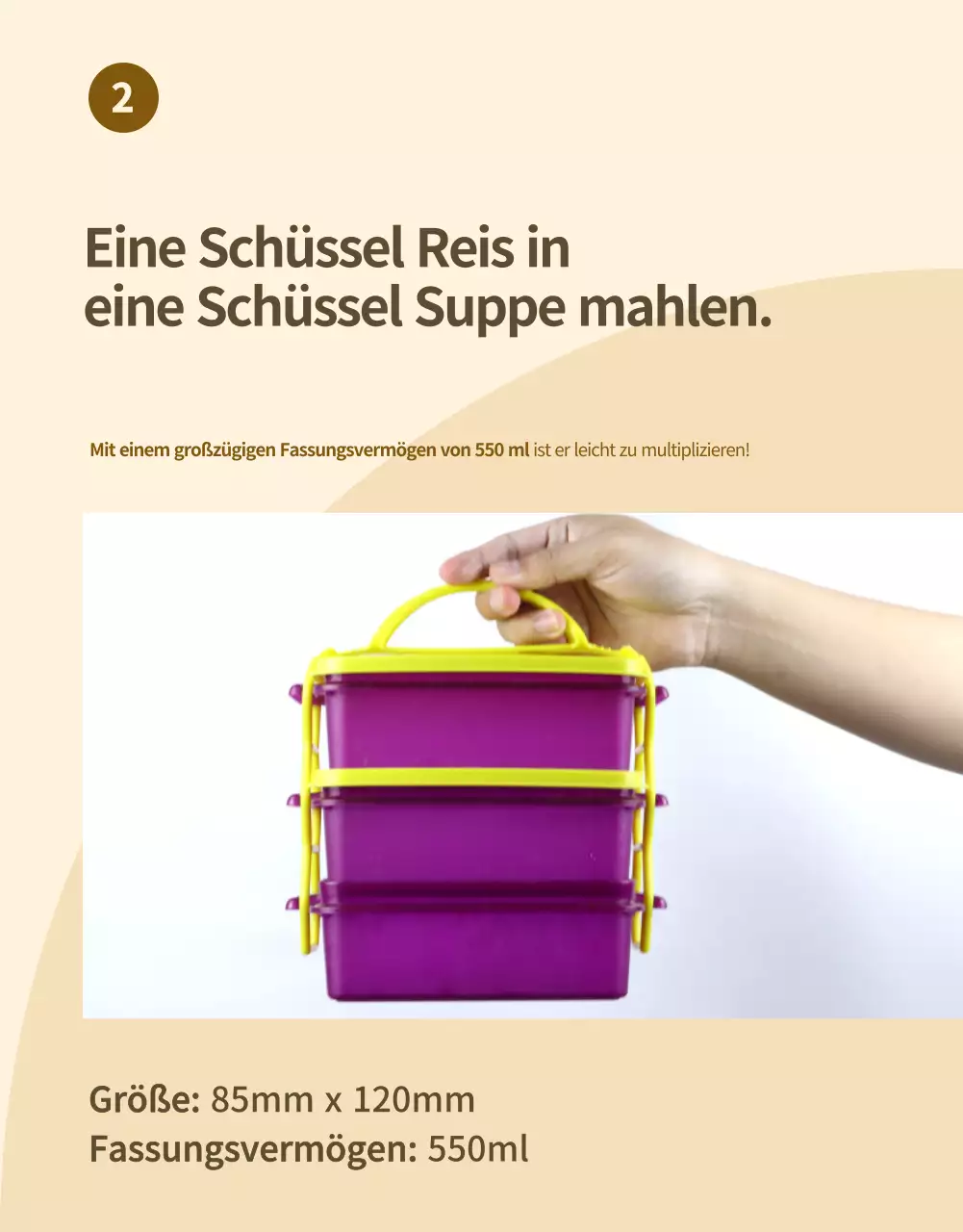 Beige moderne Lunchbox Anzeige