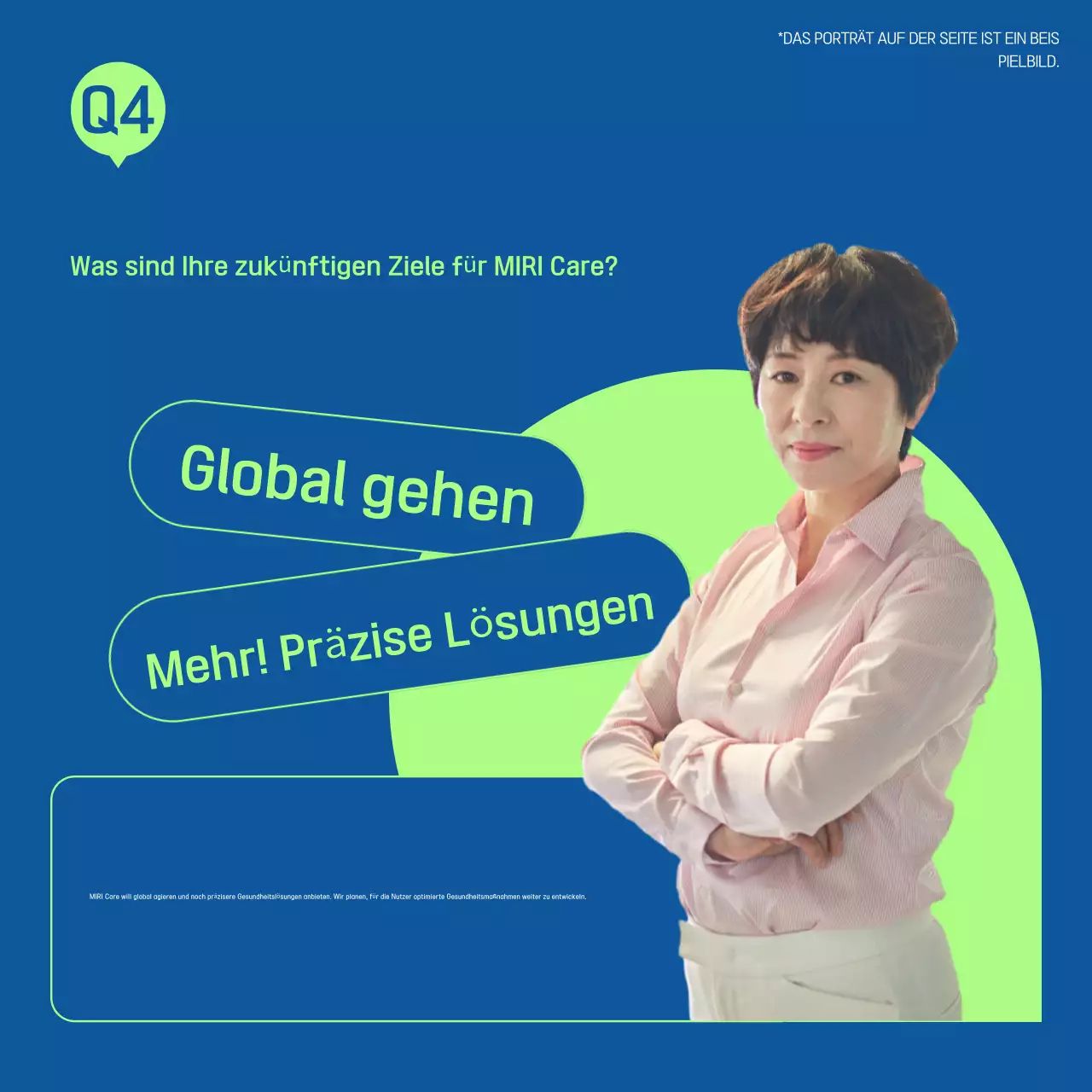 Werben Sie für ein modernes Interview in Blau und Grün