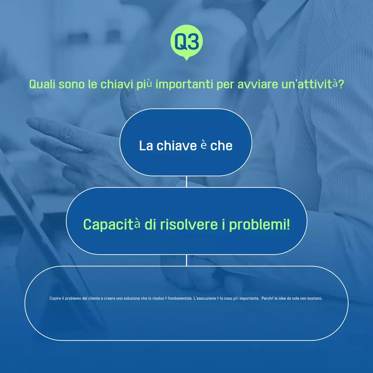 Promuovere un'intervista moderna in blu e verde