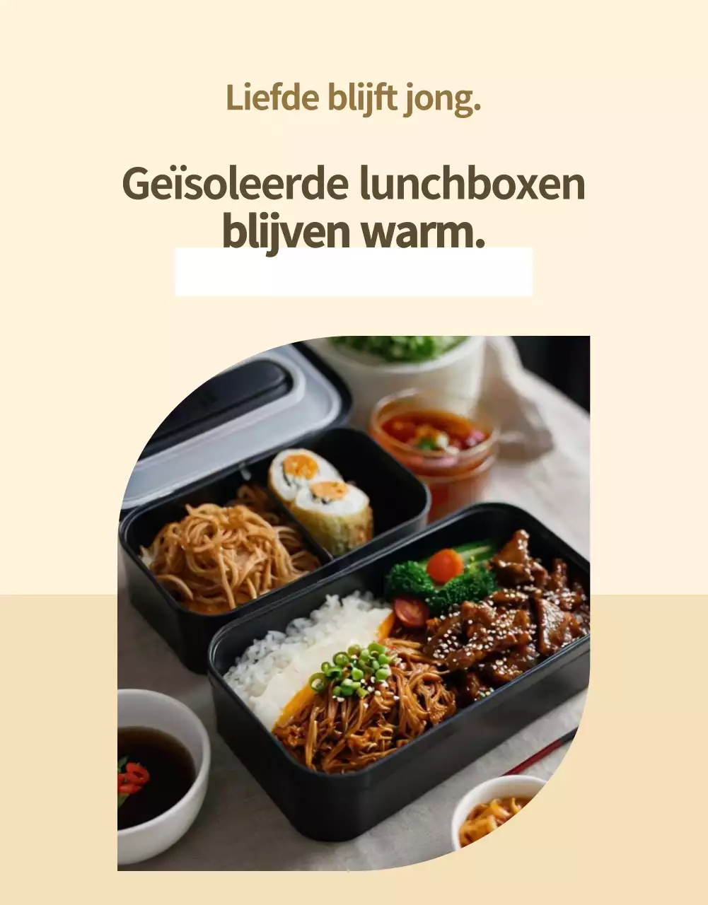 Beige moderne lunchbox advertentie
