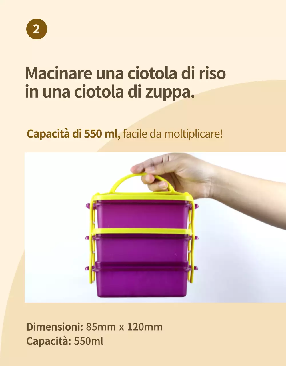 Pubblicità del cestino da pranzo moderno beige