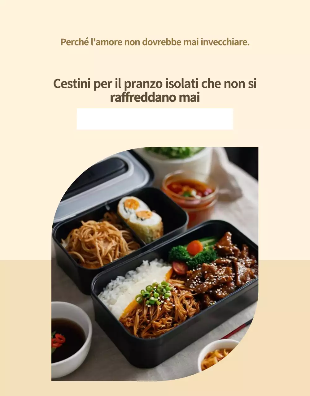 Pubblicità del cestino da pranzo moderno beige