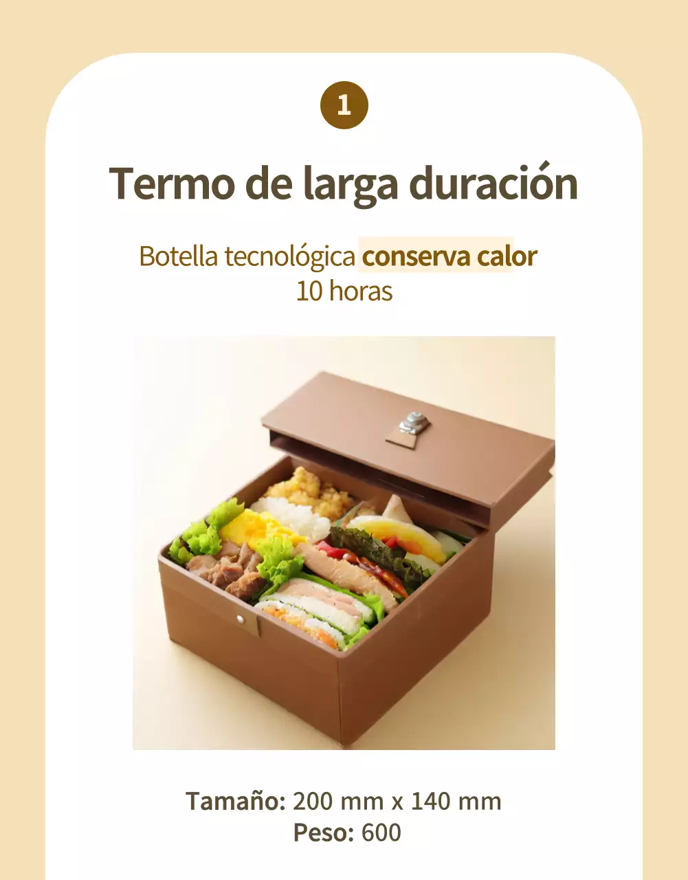 Anuncio de fiambrera moderna beige