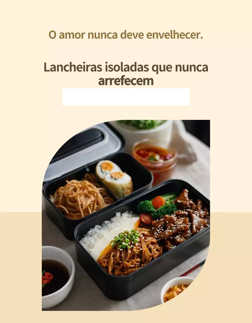 Anúncio de lancheira moderna bege