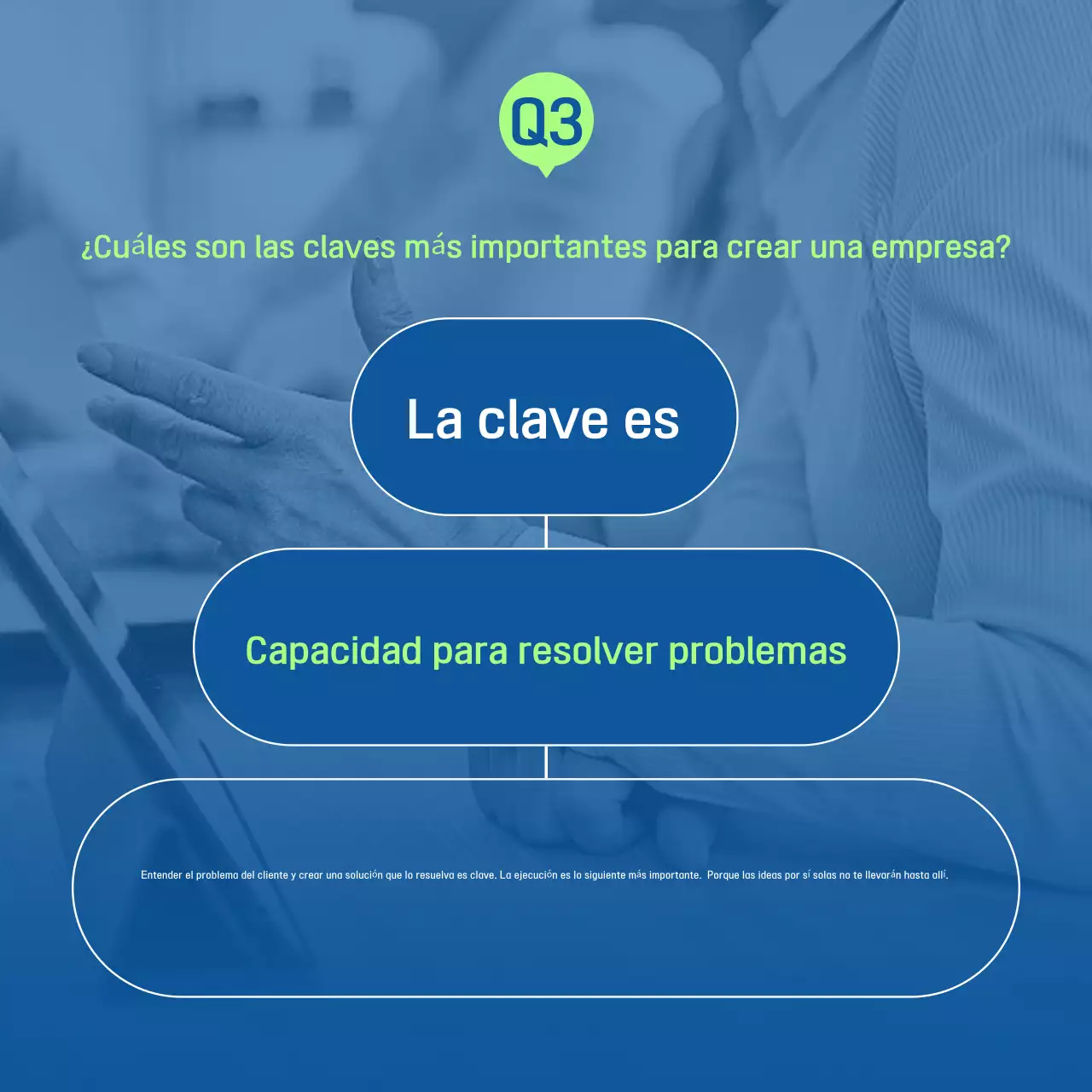 Promueva una entrevista moderna en azul y verde