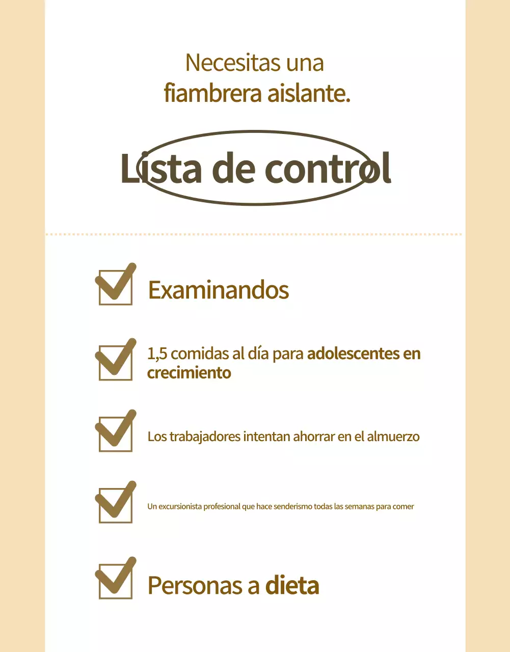 Anuncio de fiambrera moderna beige