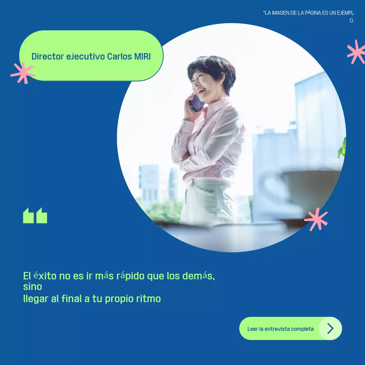 Promueva una entrevista moderna en azul y verde