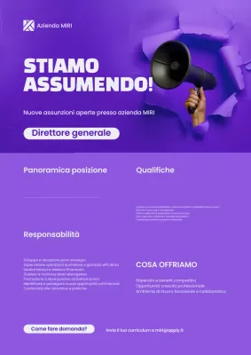 annuncio di reclutamento purple modern