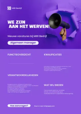 paars modern wervingsbericht