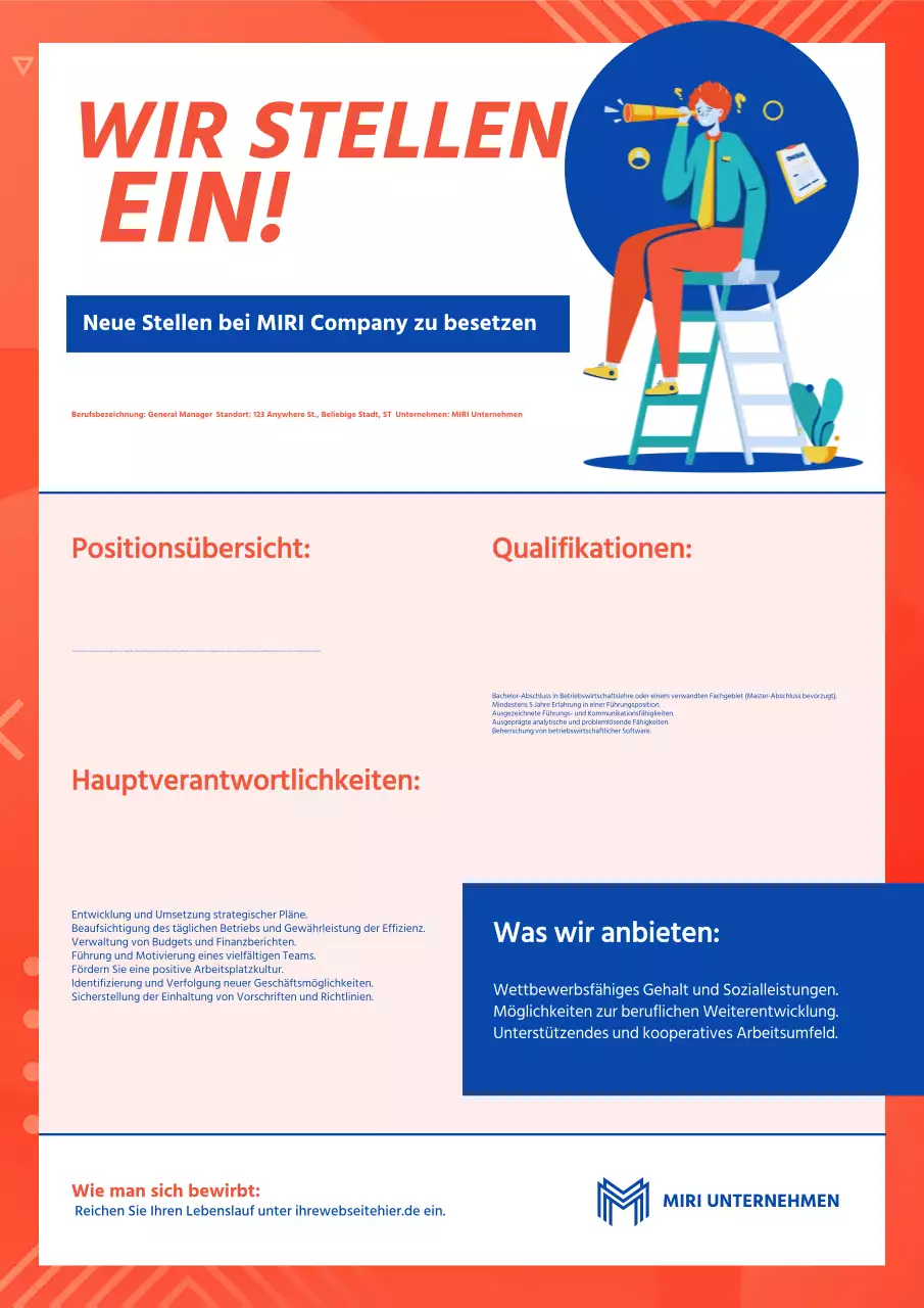 Orange moderne Einstellungsanzeige