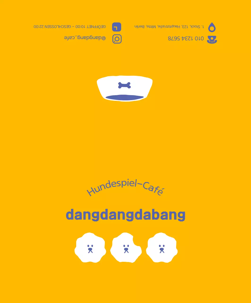 Gelber Einfacher Hund Cafe Coupon
