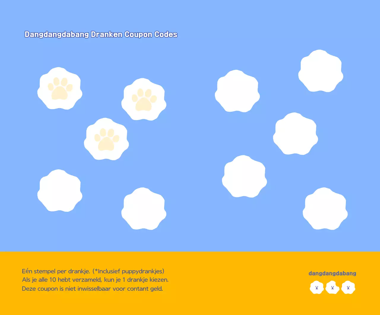 Geel Eenvoudig Huisdierencafé Coupon