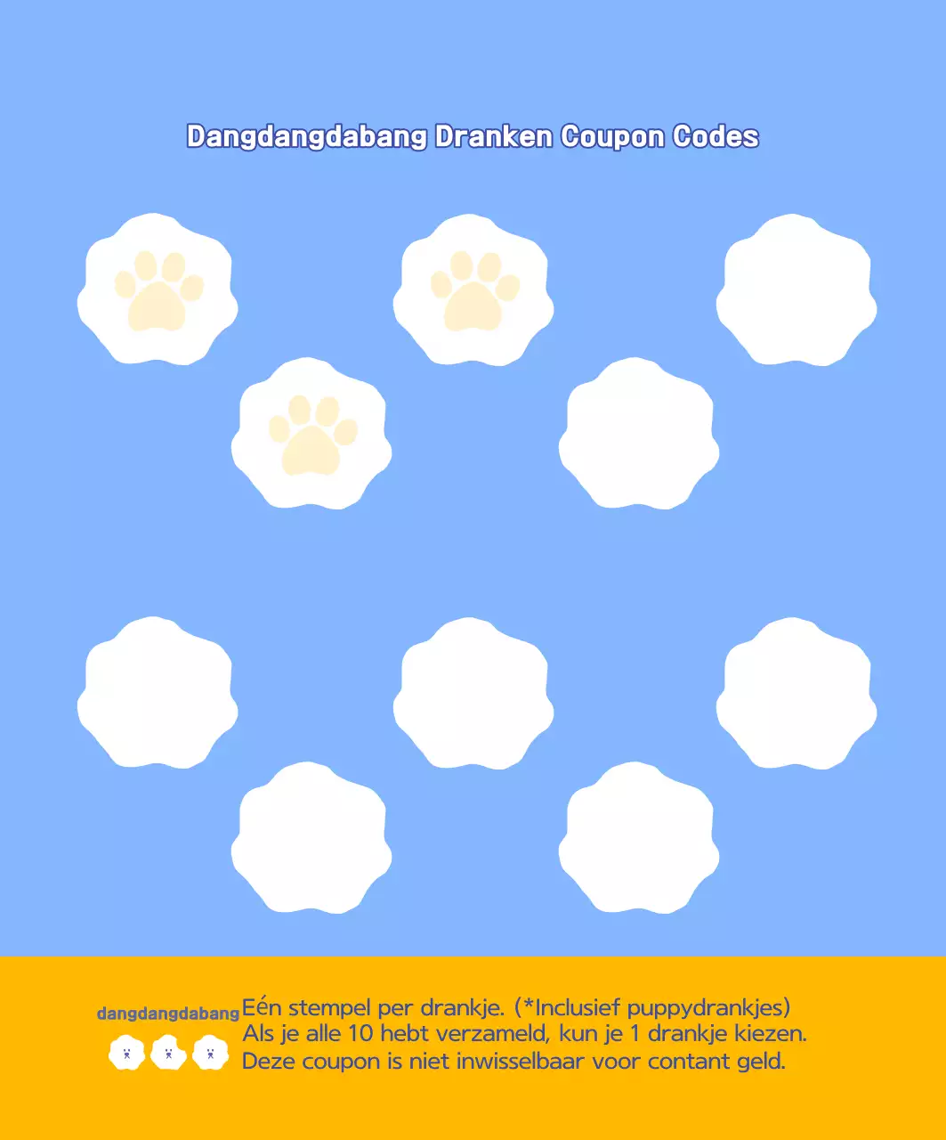 Gele eenvoudige hond café coupon