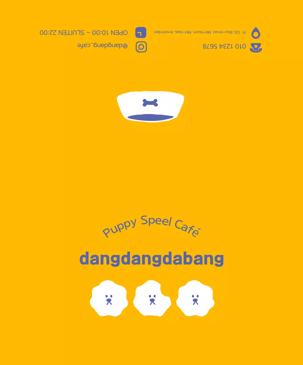 Gele eenvoudige hond café coupon