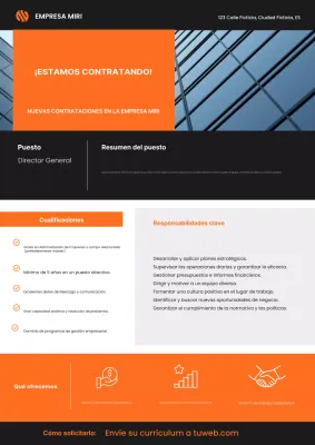 Anuncio de contratación de Orange Modern