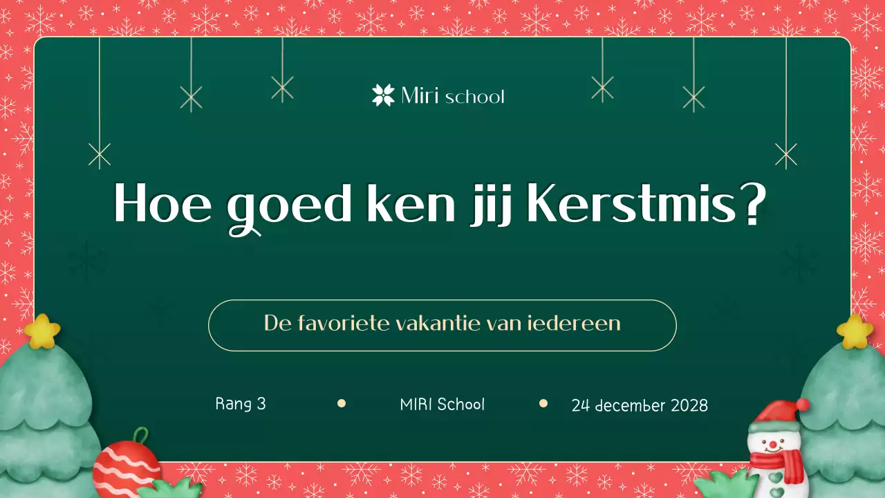 Groen en rood Illustratief Hoe goed weet je over Kerstmis Lesmateriaal