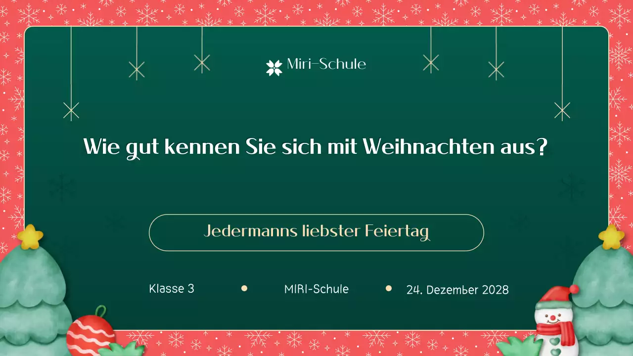 Grünes und rotes Illustrationsmaterial Wie gut kennst du dich mit Weihnachten aus?