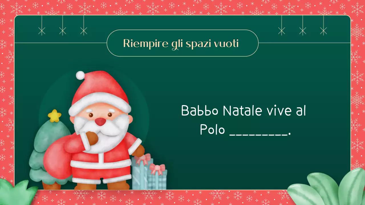 Materiale illustrativo verde e rosso Quanto conosci il Natale in classe