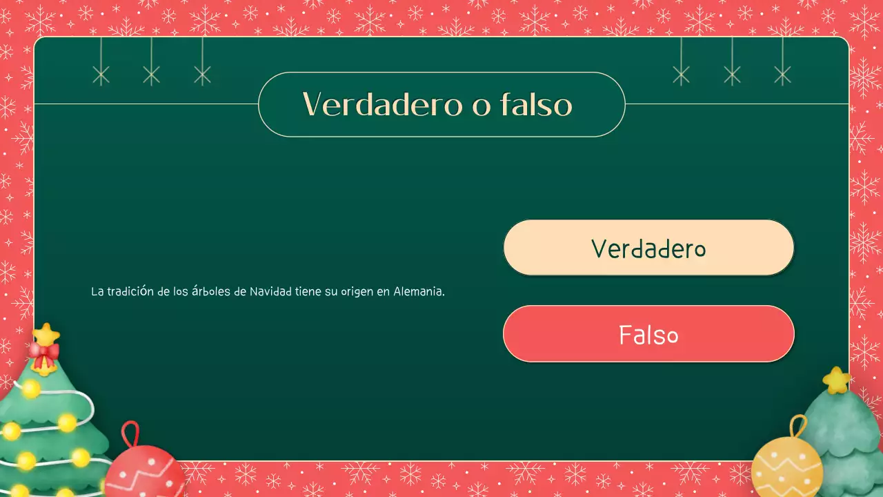Material ilustrativo verde y rojo ¿Qué sabes de la Navidad?