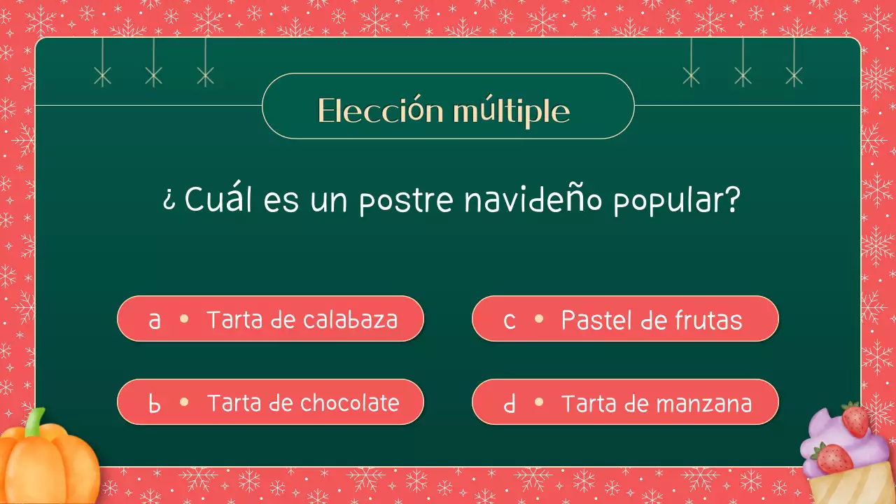 Material ilustrativo verde y rojo ¿Qué sabes de la Navidad?