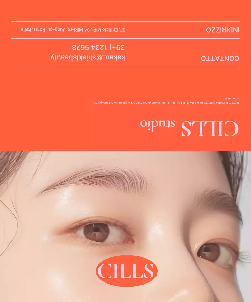 Annuncio di bellezza moderna arancione