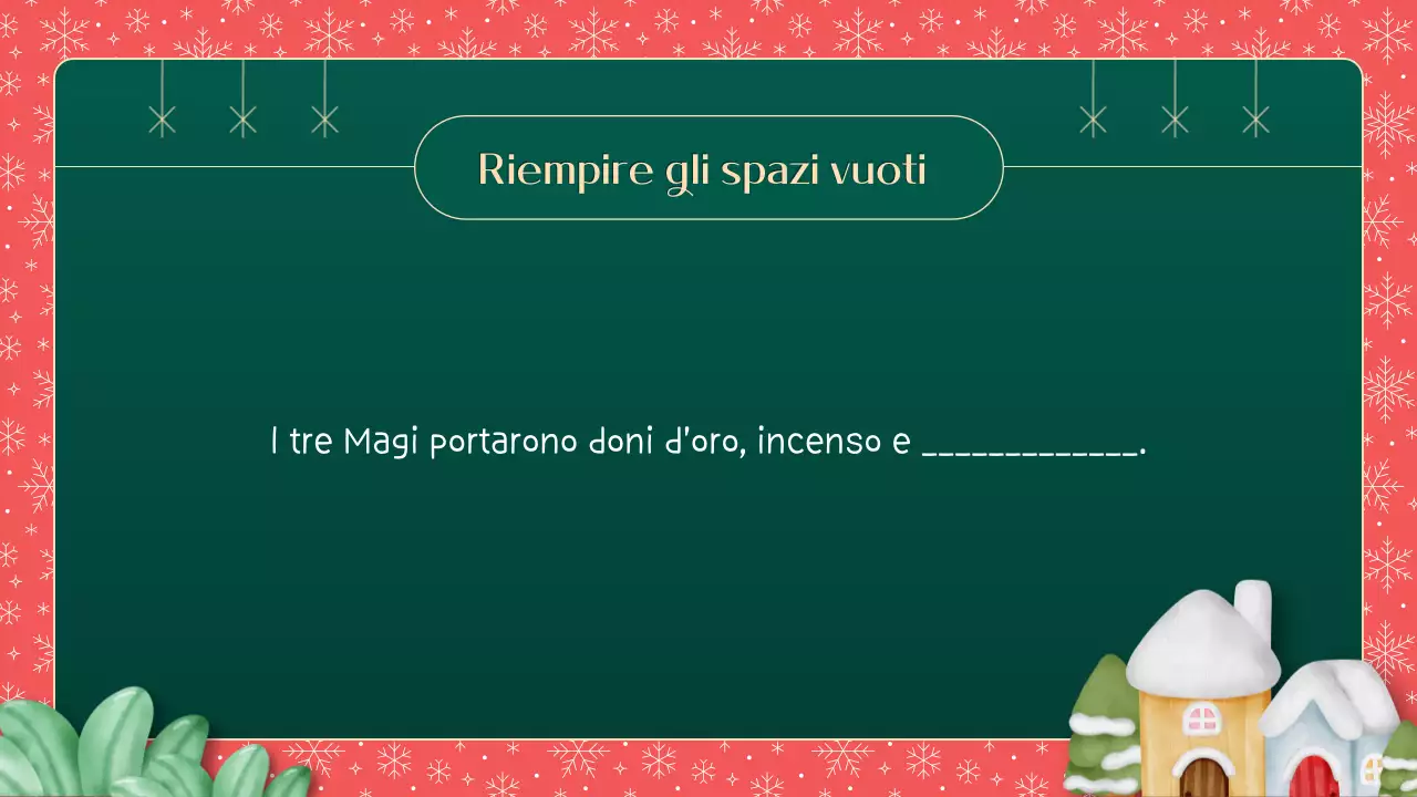 Materiale illustrativo verde e rosso Quanto conosci il Natale in classe