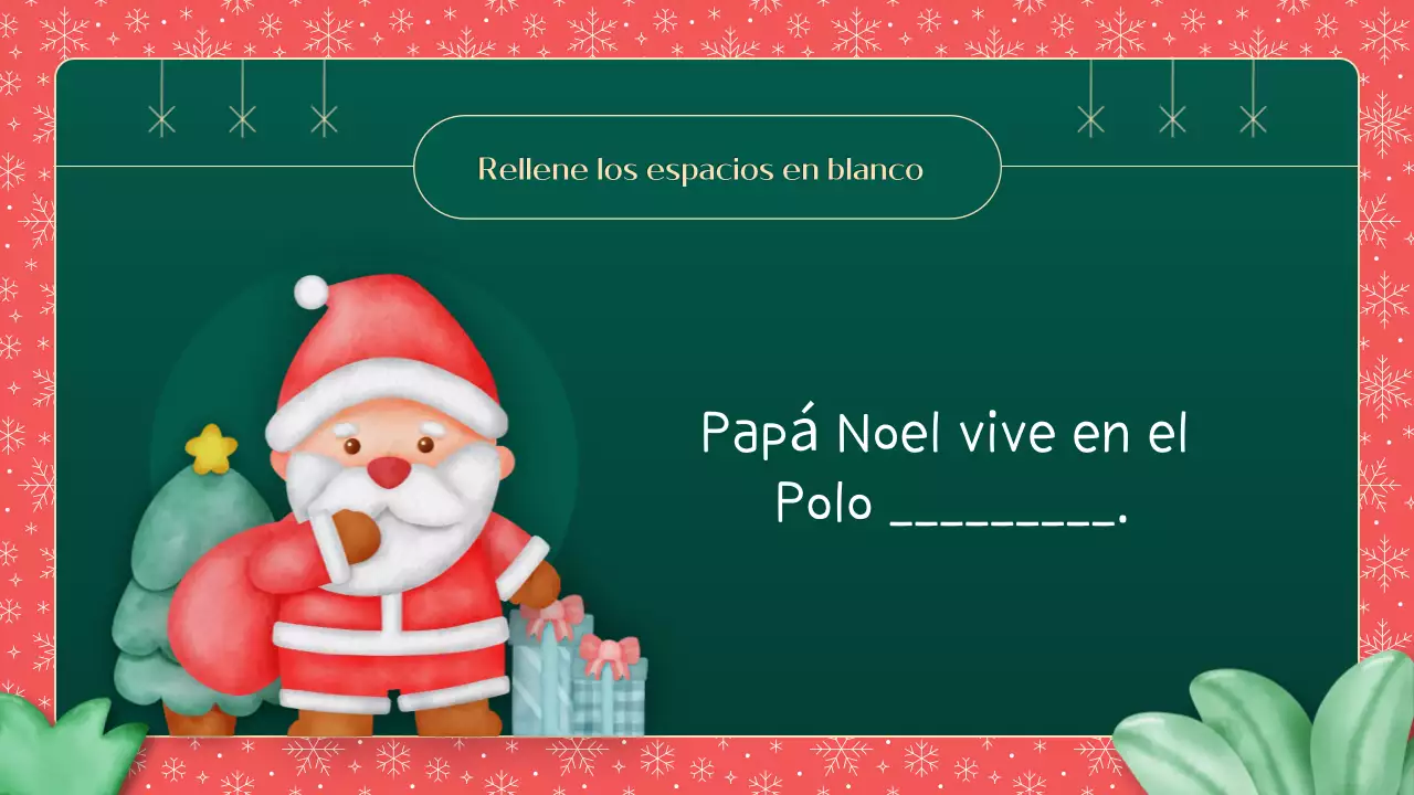 Material ilustrativo verde y rojo ¿Qué sabes de la Navidad?