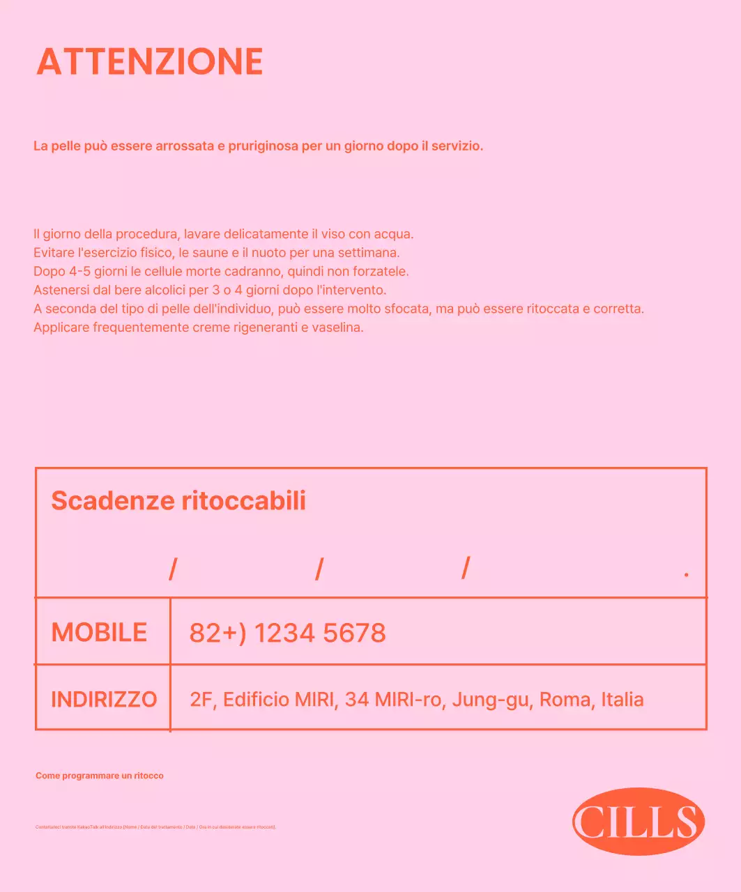 Annuncio di bellezza moderna arancione