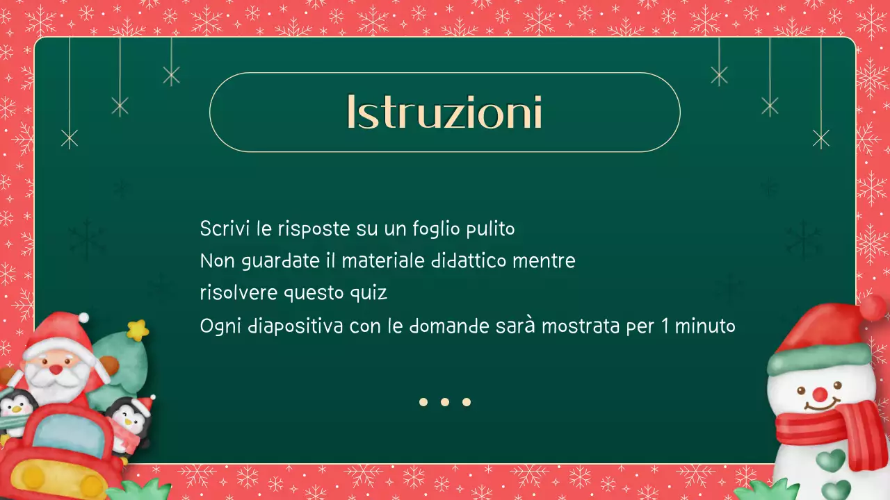 Materiale illustrativo verde e rosso Quanto conosci il Natale in classe