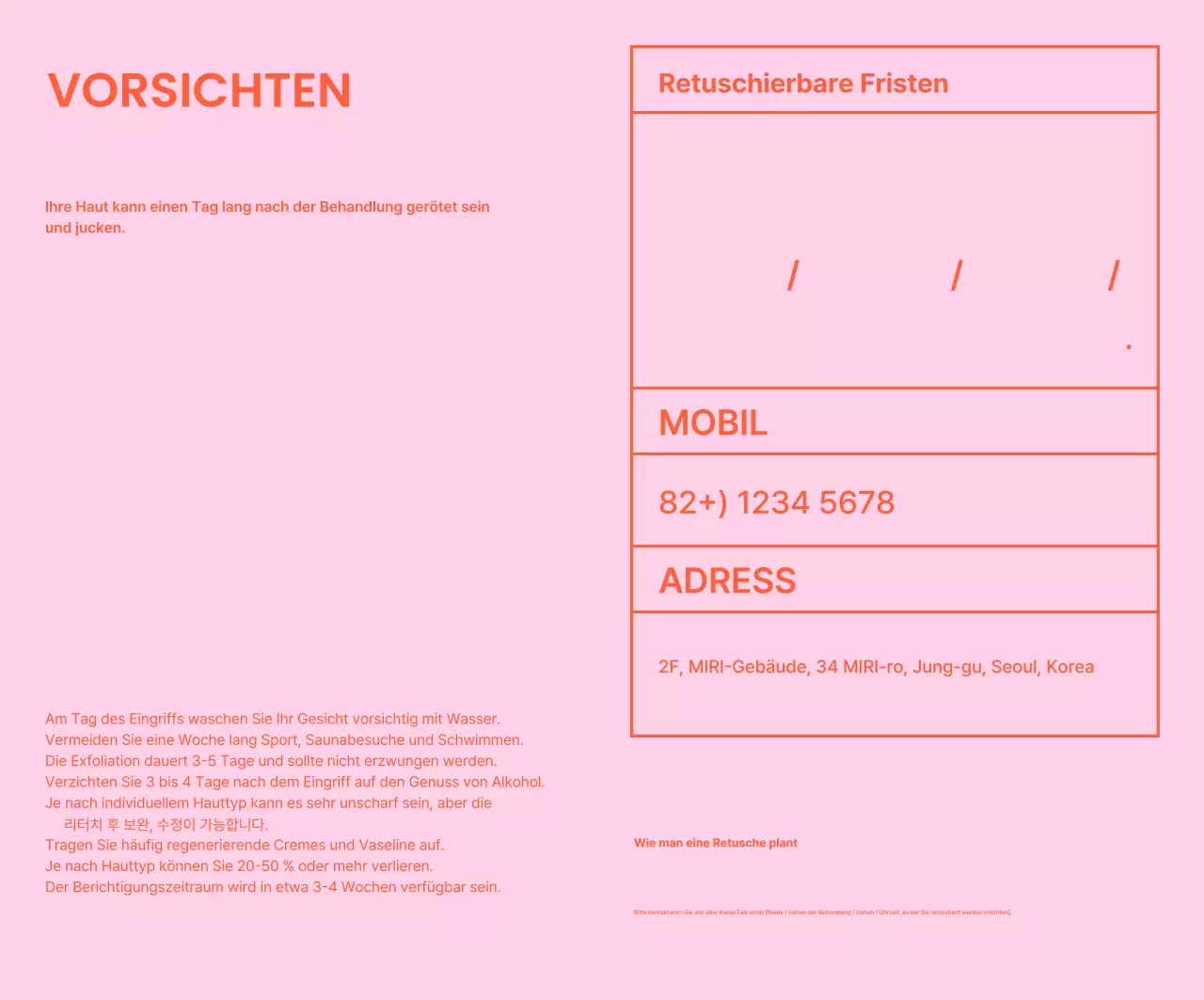 Orange Modern Beauty Anzeige