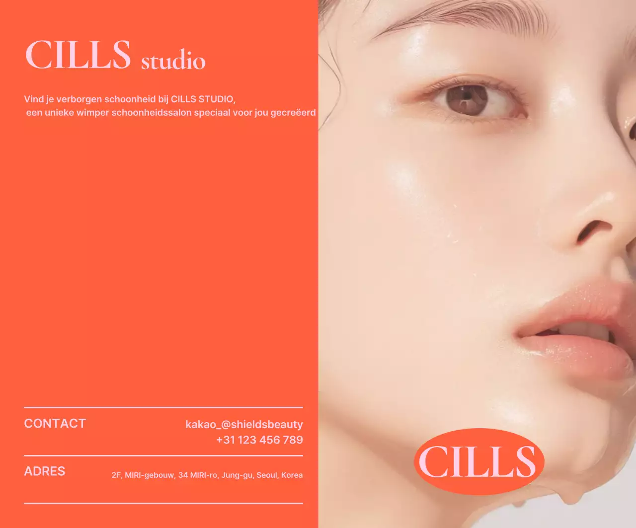 Oranje moderne schoonheid advertentie