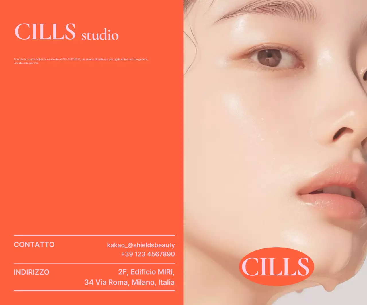 Annuncio di bellezza moderna arancione