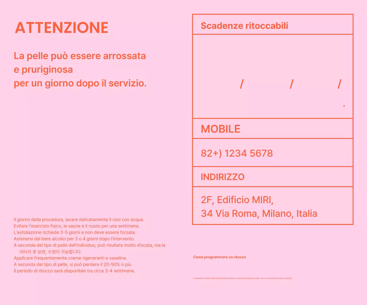 Annuncio di bellezza moderna arancione