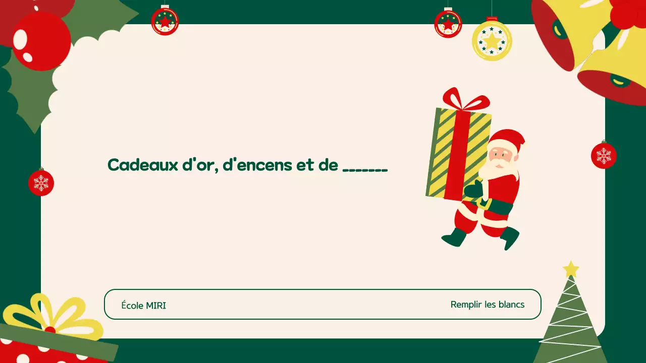 Illustration verte beige Présentation d'un événement festif pour les fêtes de fin d'année