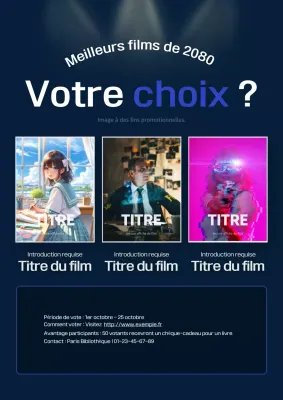 Promouvoir le vote du film moderne du bleu