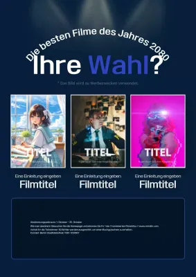 Förderung der modernen Filmwahl von blue