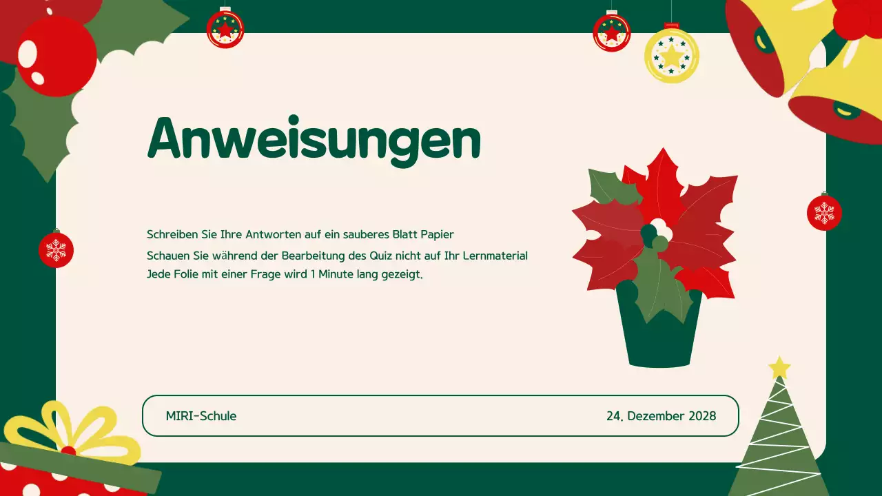 Grün Beige Illustration Festliche Feiertagsveranstaltung Präsentation