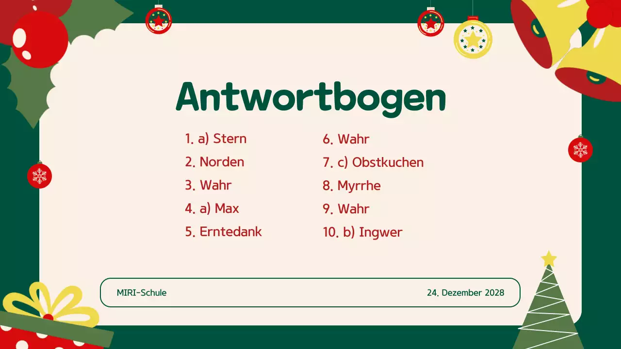 Grün Beige Illustration Festliche Feiertagsveranstaltung Präsentation