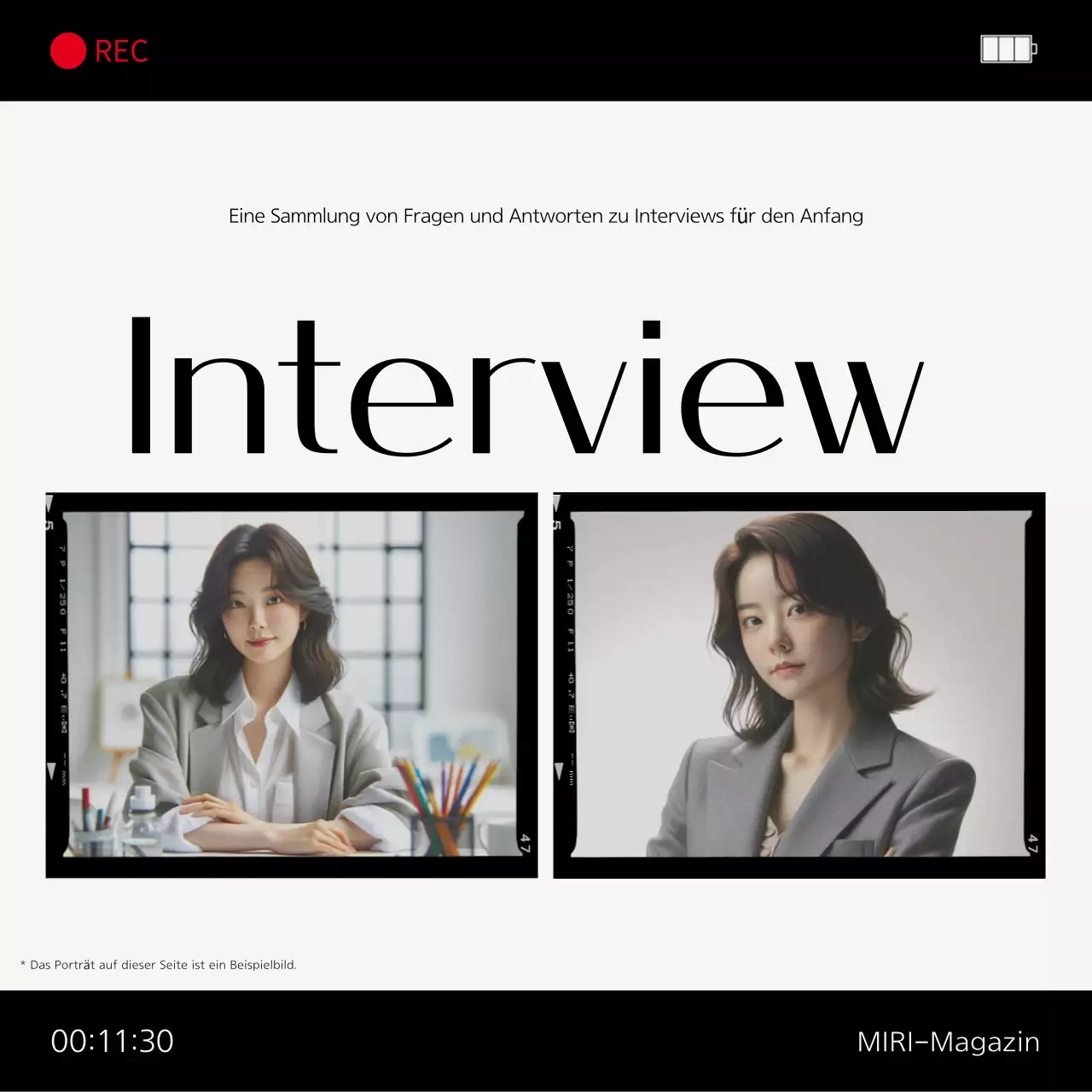 Grey Modern Interview Anzeige